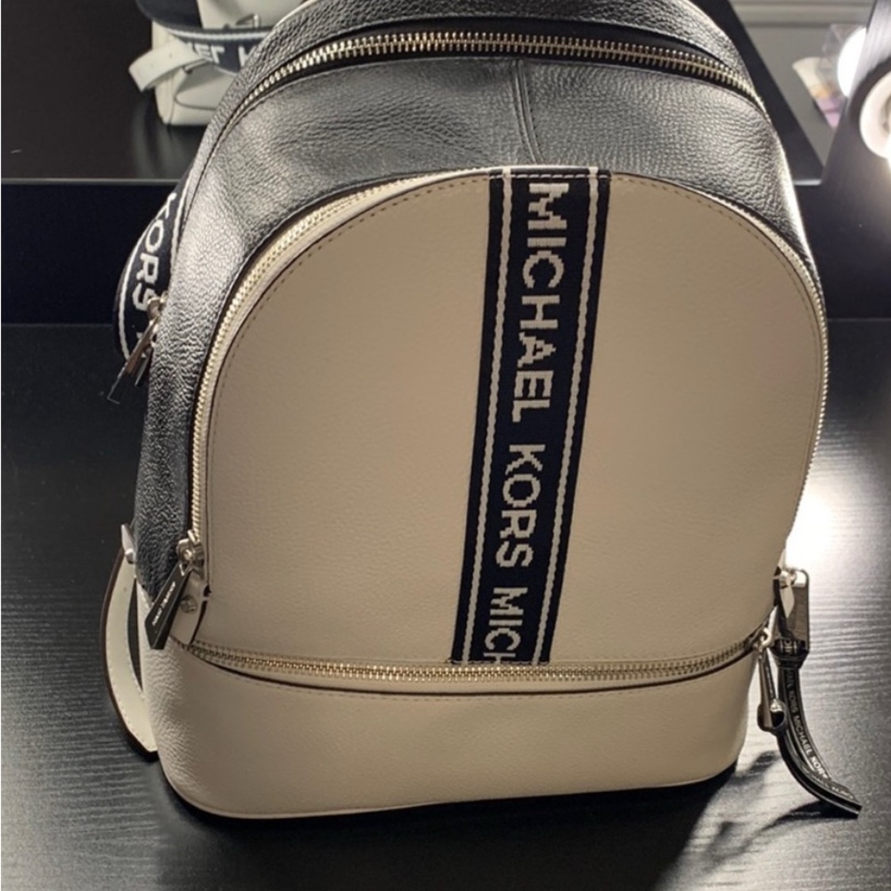 NWOT Michael Kors Black and White Backpack with Gift Box